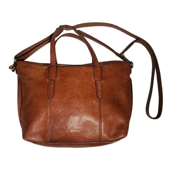 Fossil Skylar Satchel And Crossbody Bag Set Of 2 Brown Leather Handbag Bohemian - Picture 1 of 16